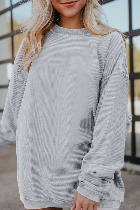 Ribbed Corduroy Oversized Sweatshirt